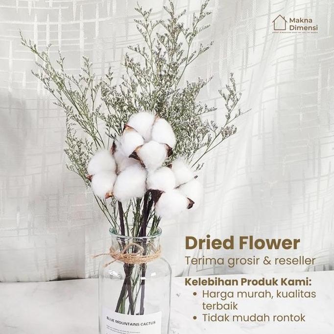 (Allthebest) 1 set bunga aesthetic JUMBO ukuran besar Vas Meja vas aesthetic vas bunga kering buket 