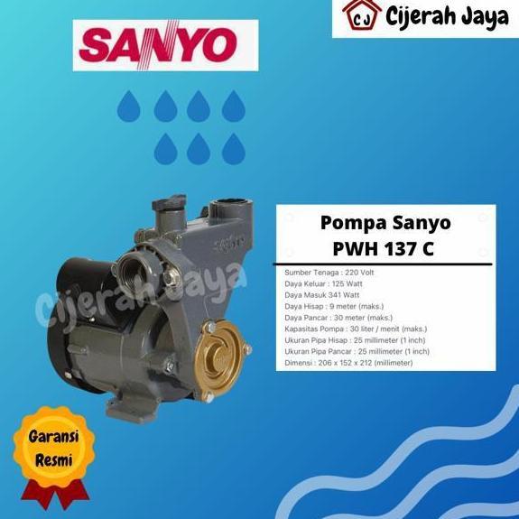 POMPA AIR SANYO PWH 137 C PWH13C PWH-137C / POMPA AIR SANYO MANUAL SUMUR DANGKAL