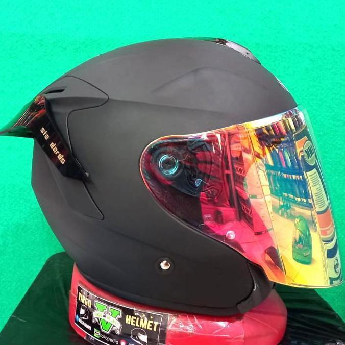 HELM INK DYNAMIC SOLID WHITE + VISOR IRIDIUM + SPOILER PAKET GANTENG Terlaris