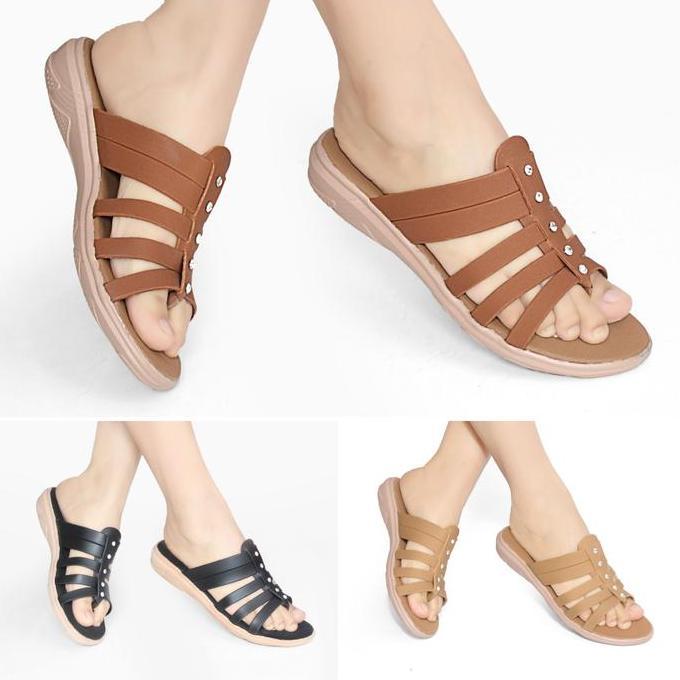 Sandal Jepit Wanita Terbaru Selop Slop Sendal Perempuan Cewek Cewe ibu-ibu2 Casual Kekinian Murah Te