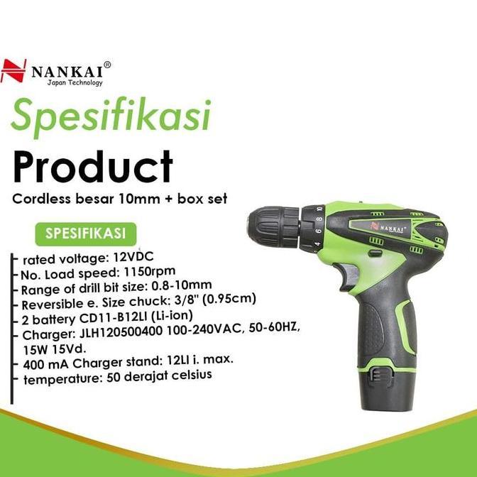 Murah Obeng Bor Tangan Elektrik + Charger Nankai