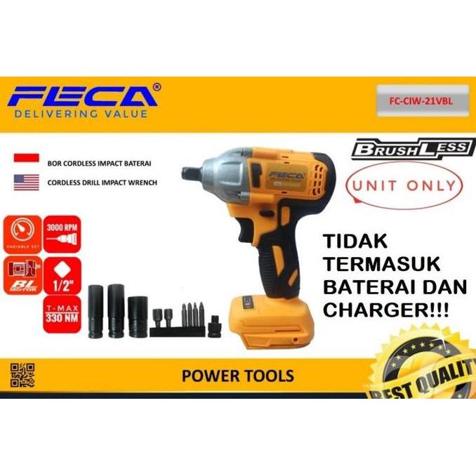 Murah Feca Bor Impact Cordless Brushless 330Nm + Aksesoris Tanpa Baterai Xlt