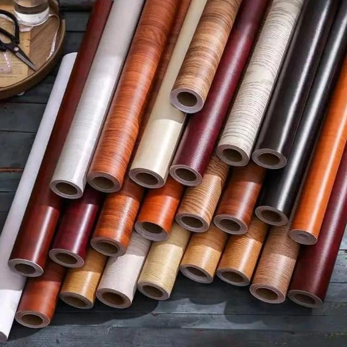 (Allthebest) Stiker Kayu PVC Sheet Sticker Pelapis Furniture Wall Sticker Motif Taco Sheet