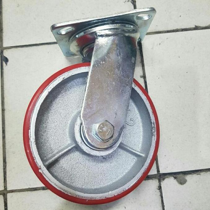 Roda Pu Heavy Duty 5 Inch Hidup Roda Troli 5" Pu Heavy Duty  Sale