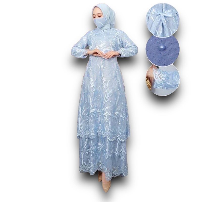 GAMIS BUSUI HUMAIRA/ GAMIS TILE TINGKAT BUSUI/ GAMIS KEBAYA TILE/ BAJU PESTA MODERN/ GAMIS TILE MUTI