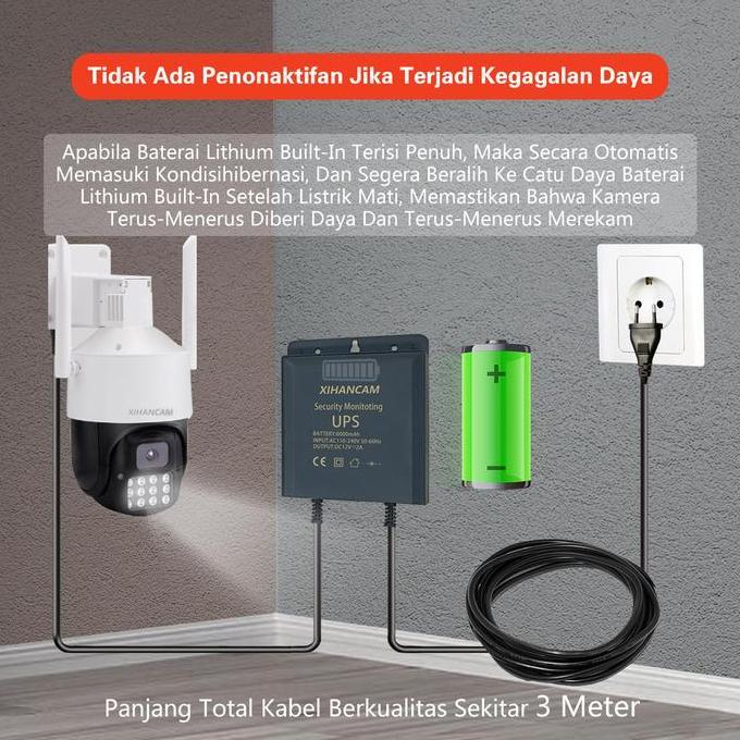 New- XIHANCAM UPS Mini Travel Adaptor Cctv Baterai Internal DC 12V 2A