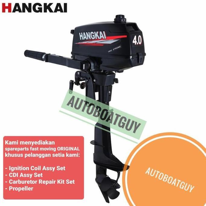 Mesin Tempel HANGKAI 4 PK / HP 2 Tak untuk Kapal / Perahu ( 2 Stroke Boat Outboard Motor ) Promo Pre