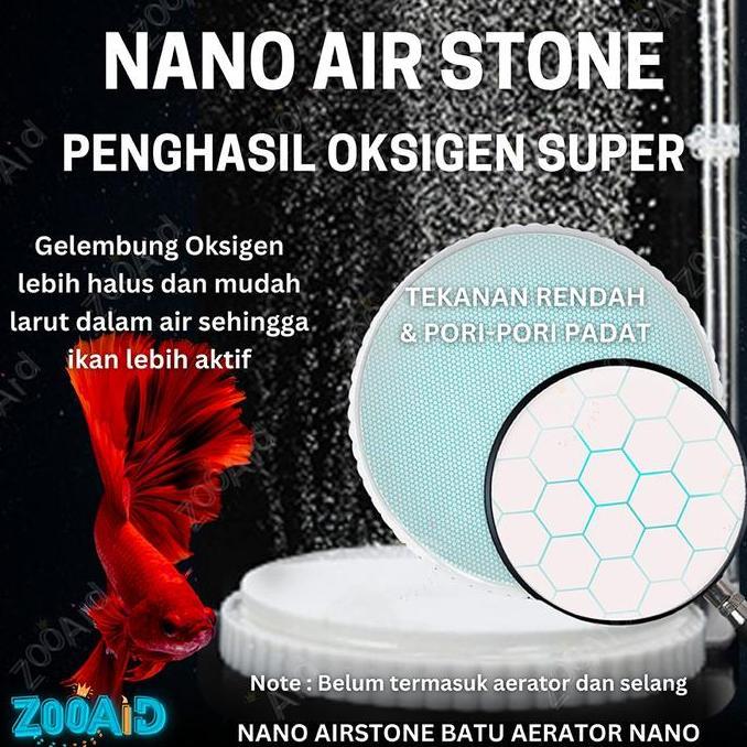 Batu Nano Aerator Aquarium Airstone Gelembung Udara Halus Micro Air Stone Airator Oksigen