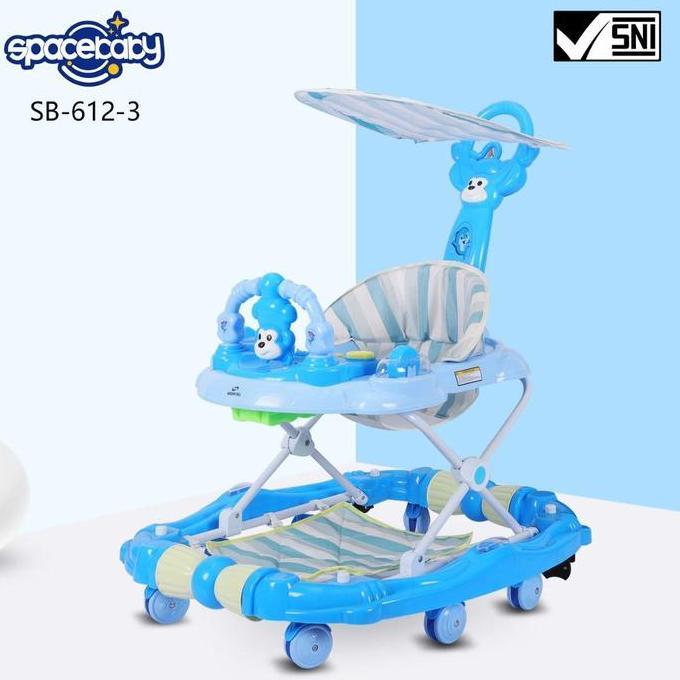 BABY WALKER/ALAT BANTU JALAN BAYI ADA DORONGAN DAN CANOPY//BABY WALKER BISA AYUN/BABY WALKER SPACE B