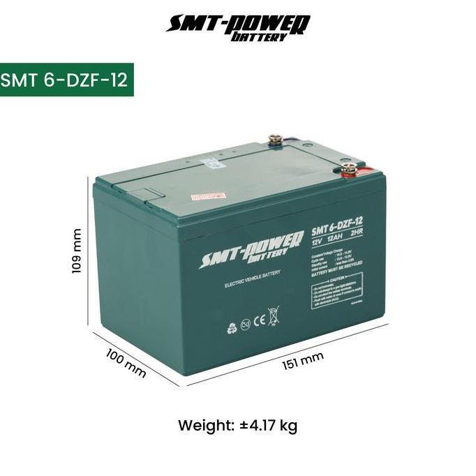 Aki Selis SMT 12V 12AH Aki Sepeda Listrik Baterai Aki Motor Listrik