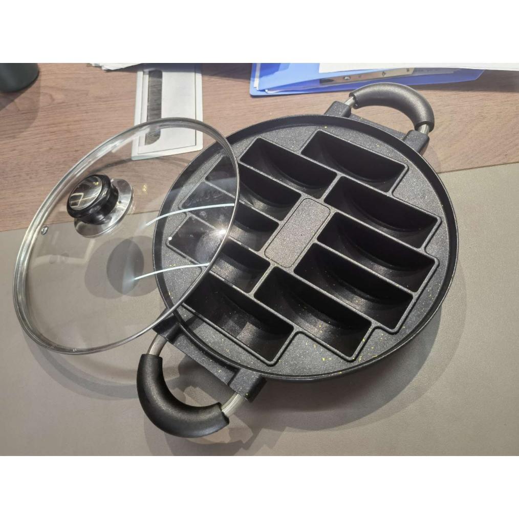 Ayman - Cetakan Kue Martabak Mini 8 Lubang / 7 / 8 / 10 Lubang Datar Takoyaki Dorayaki Cetakan Anti 