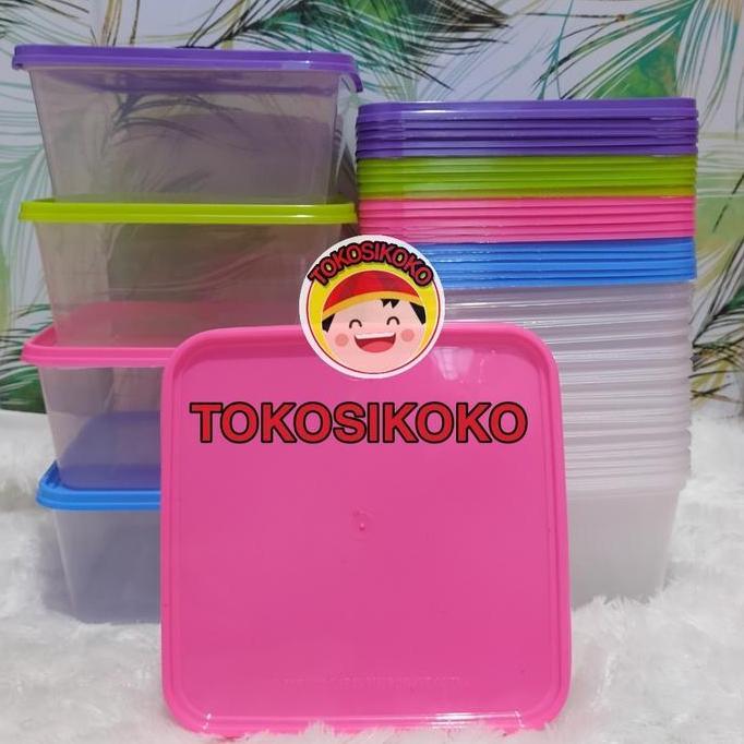 (25Pc) Thinwall 1500Ml Tutup Warna Kotak Makan Thinwall Kotak Plastik