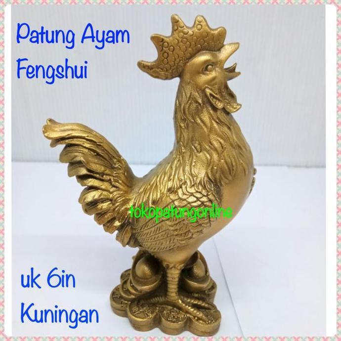 Terlaris Patung Ayam Kuningan Fengshui 017