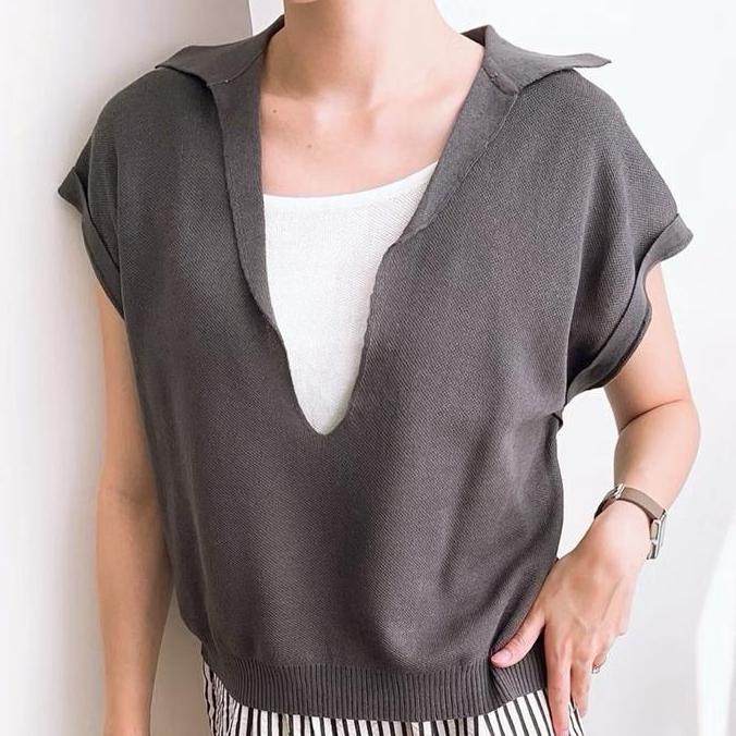 DANJO DOUBLE LAYER KNIT TOP SOPHIA ALICE atasan blouse wanita