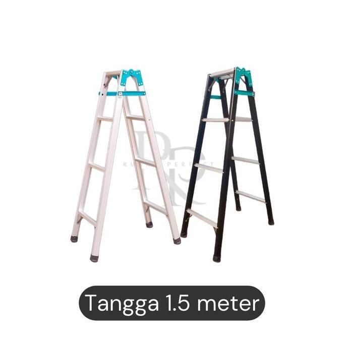 Tangga Lipat Aluminium 3 Meter Super Tebal Berkualitas Silver & Hitam