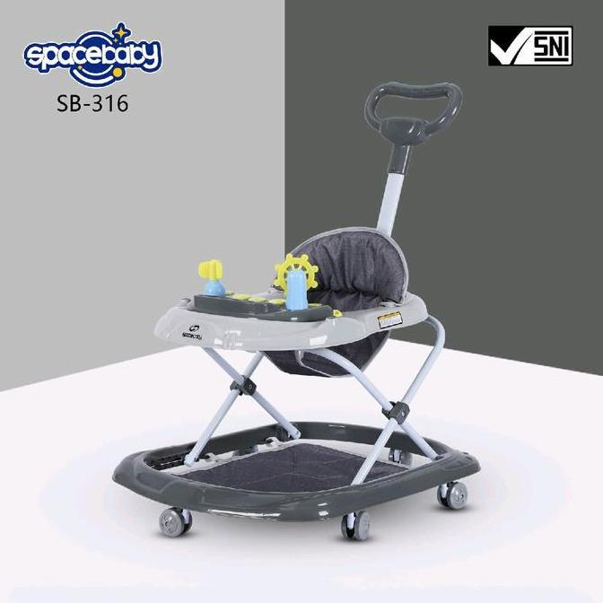 Spacebaby Walker SB-316 Bantu Belajar Berjalan Bayi 7 Bulan+ Kapasitas 12kg Warna Cerah Musik & Main