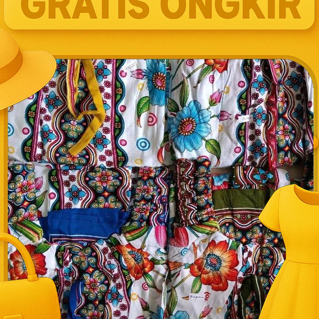 Daster Yukensi Batik Assyakurfawwaz Ld 130 Motif Bunga Gelombang