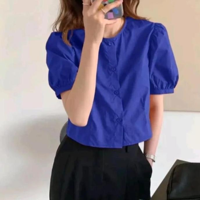 Blouse Baju Atasan Wanita kerja style korea Baju Natal Baju Imlek Merah