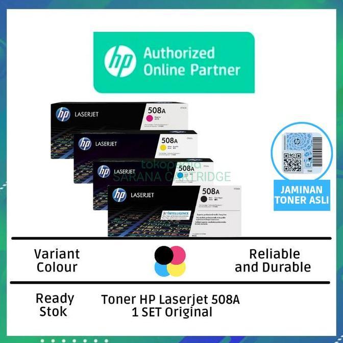 Terlaris 1 Set Hp Toner Laserjet 508A Original Cf360A Cf361A Cf362A Cf363A Untuk Printer M577C M577Z
