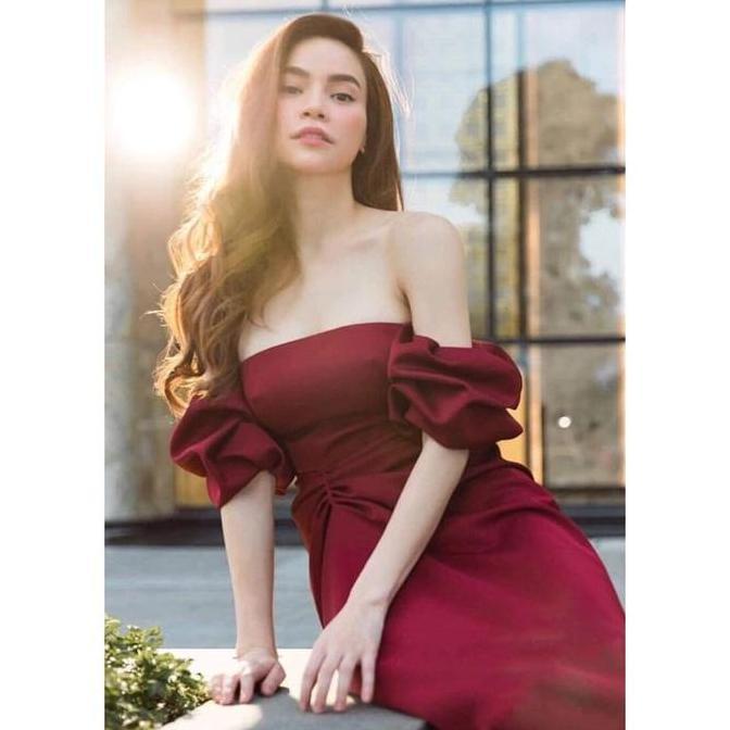 DRESS NATAL PESTA NATALIE BRIDESMAID SATIN