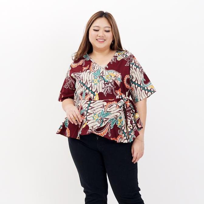 BLOUSE BATIK WANITA JUMBO BSIZE 628 BAJU HAMIL ELEGAN KERJA KASUAL