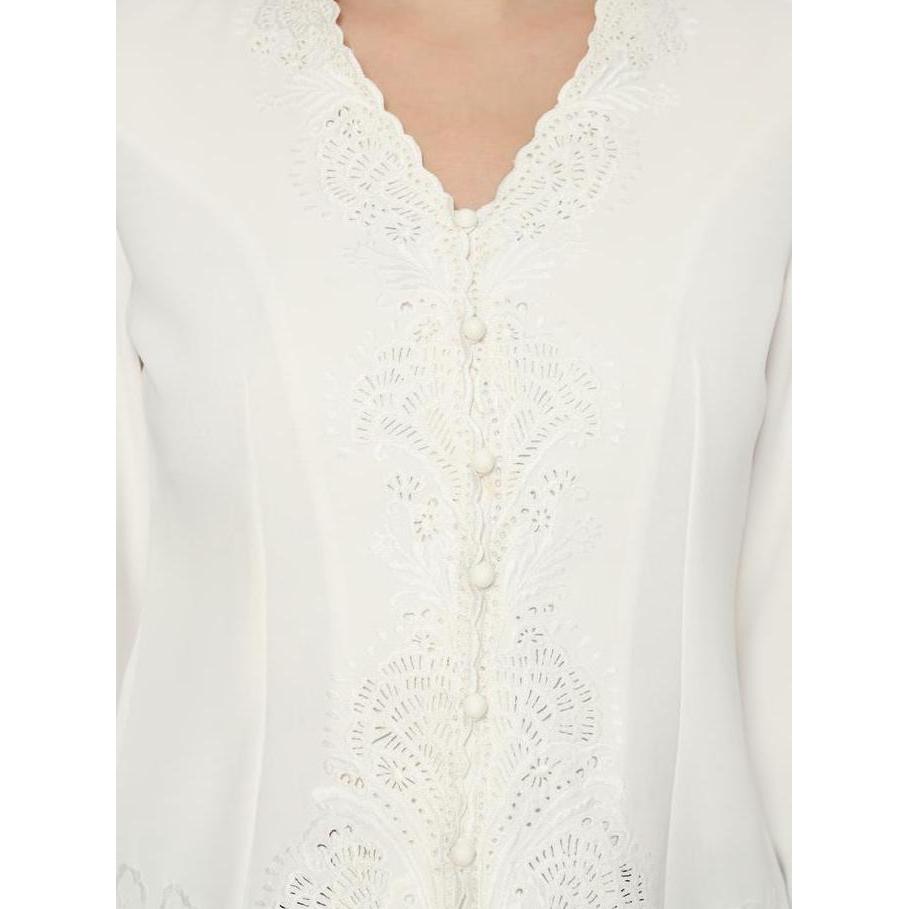 Lyne Halim Blouse Kebaya Bordir Senada, Broken White 02353