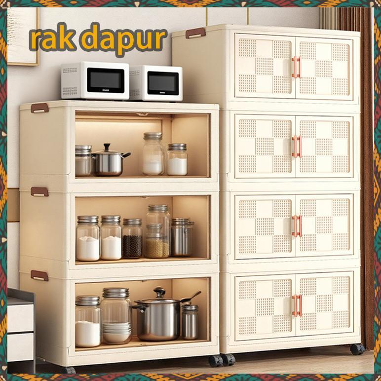Lemari Makanan Plastik Lemari Dapur Lemari Piring Rak Dapur Serbaguna Rak Piring Tertutup Rak Susun 