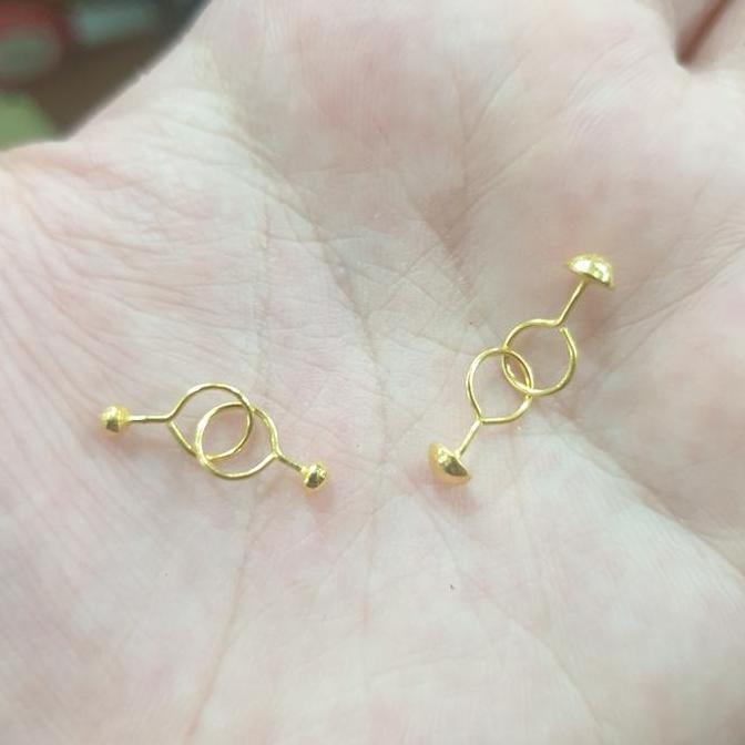 Anting pentol toge bayi anak emas asli 950 24k 24 karat 0,5gram