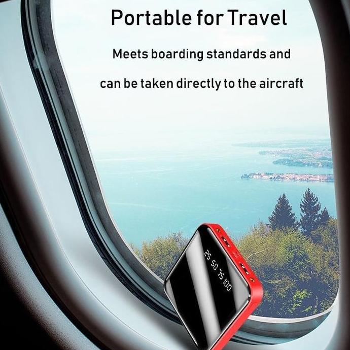 Powerbank 12000 Mah Portable Power Bank Dual Port Usb Plus Senter Baterai Gadget Led Charger