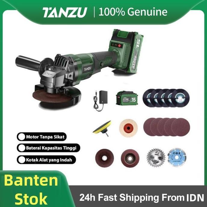 TANZU 21V Mesin Gerinda Brushless Motor Angle Grinder Mesin Gerinda Tangan Listrik Angle Grinder Pen