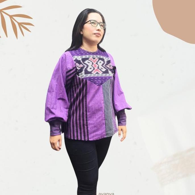 Lavanya - Jasmine Top - Atasan Baju  Batik Lurik Lengan Panjang Wanita