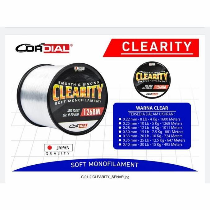 SENAR CORDIAL CLEARITY 1/8 SPOOL CLEAR
