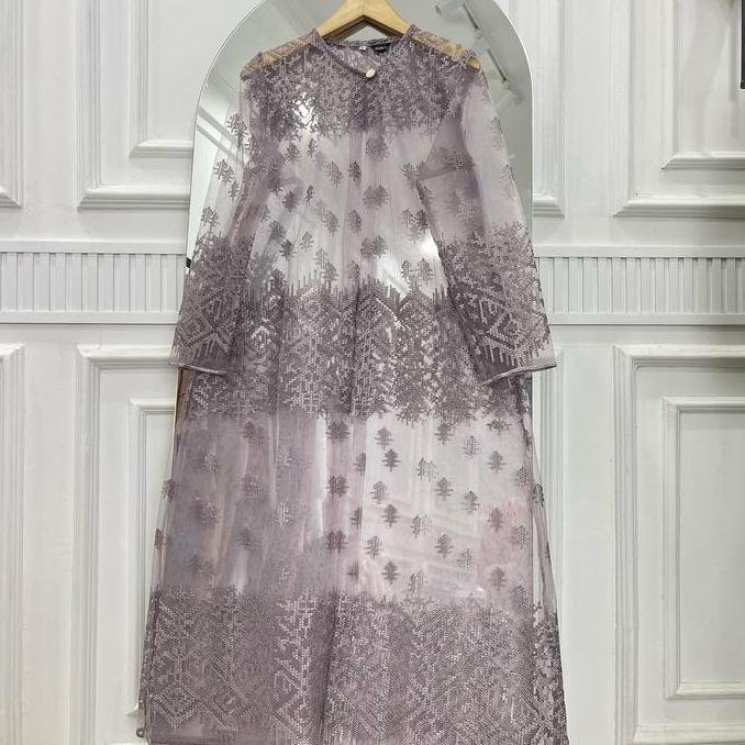 Gaia Outer Brokat Tile Panjang wanita Cardigan kondangan Muslim Kardigan Fit Putih Hitam Baju