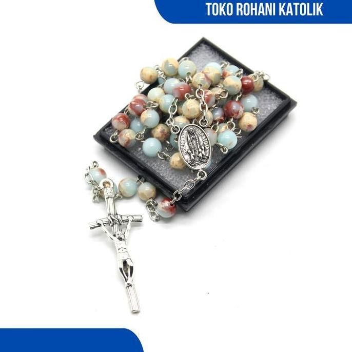 ROSARIO KATOLIK BATU ONYX / KALUNG ROSARIO KATOLIK / ROSARIO KALUNG BATU ALAM / KONTAS