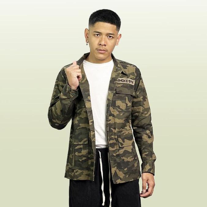Lazzbuina - SMOKE Semi Parka Jacket Camo Canvas Jaket Motor Bomber Tebal Pria