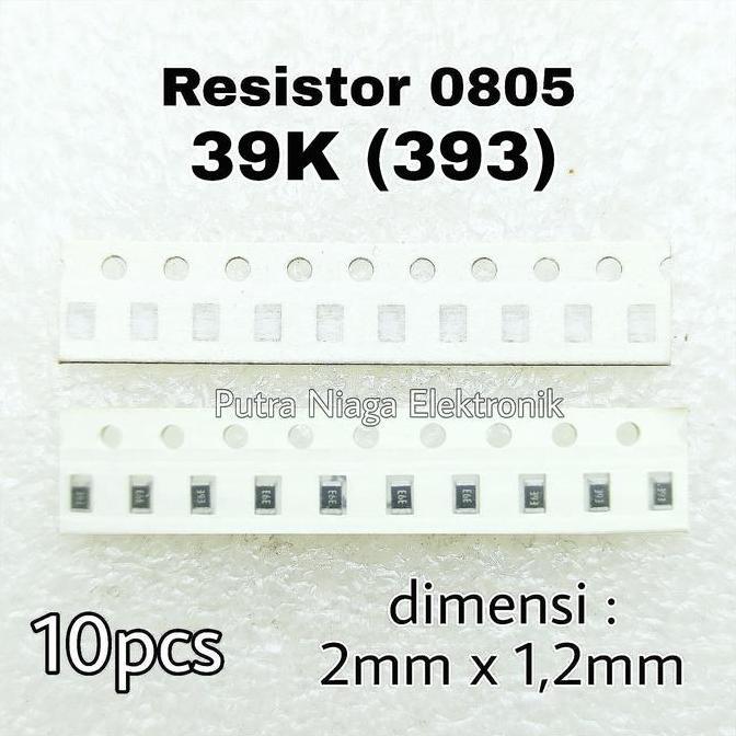 Diskon (10pcs) Resistor SMD 0805 39K Tahanan 39Kohm 39 K Marking: 393 putran1a Diminati Banget
