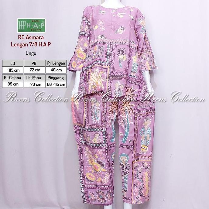 [Reens Grosir] PROMO Paket 3Pcs Setelan RC Asmara Lengan 7/8 Batik H.A.P Rayon Baby Doll Panjang Pre