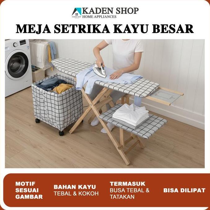 Meja Setrika Kayu Besar Lipat