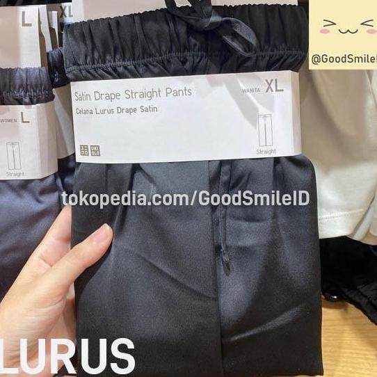 UNIQLO Celana Drape Straht Satin Piyama Lurus Panjang Wanita JASTIP