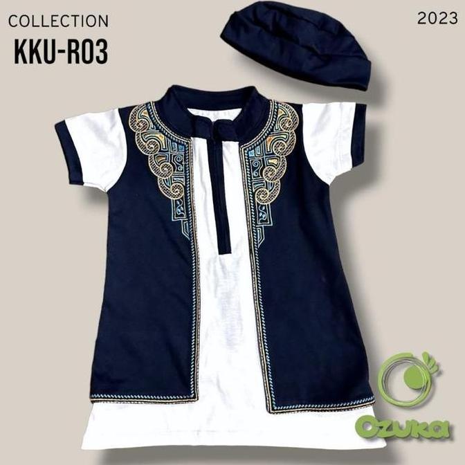 Baju Muslim Model Gamis Koko Jubah Rompi Bayi Laki-Laki Ozuka Turki Pakistan 0 6 12 Bulan Bordir Pec