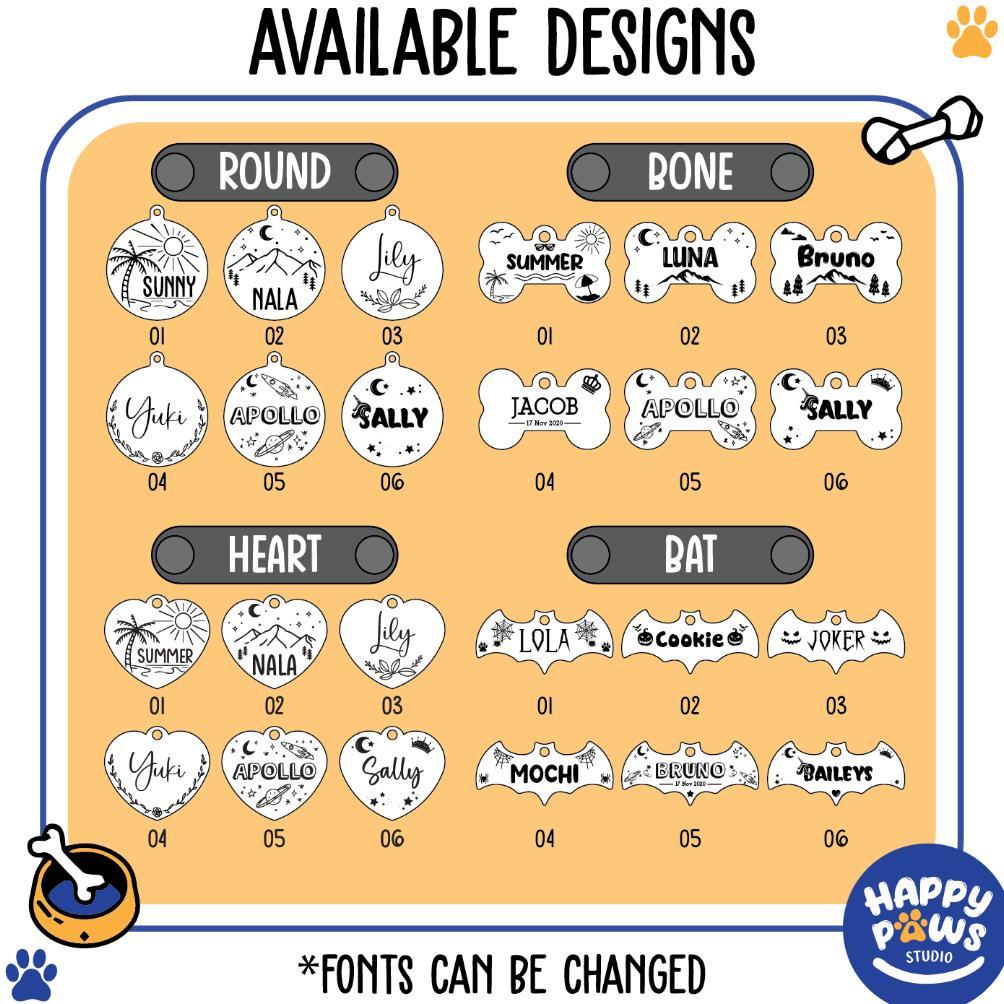 Tag Nama Custom Pet Tag Anjing Kucing Premium Stainless Steel aksesoris hewan