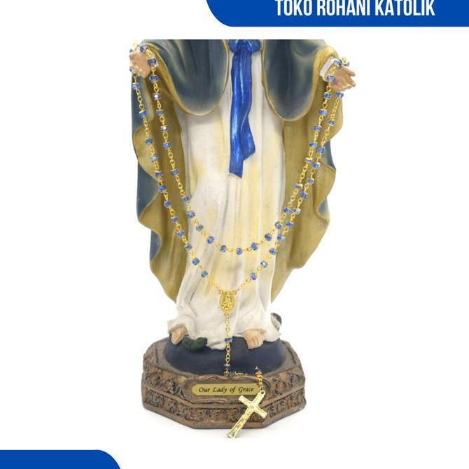 ROSARIO CEKO BIRU CANGKANG EMAS / KALUNG ROSARIO KATOLIK / KONTAS