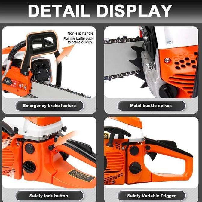 Promo Reaim Mesin Potong Kayu 12 Inch Bar Chain Saw 58Cc Chainsaw 2Tak Gergaji Potong Kayu Mesin Ger