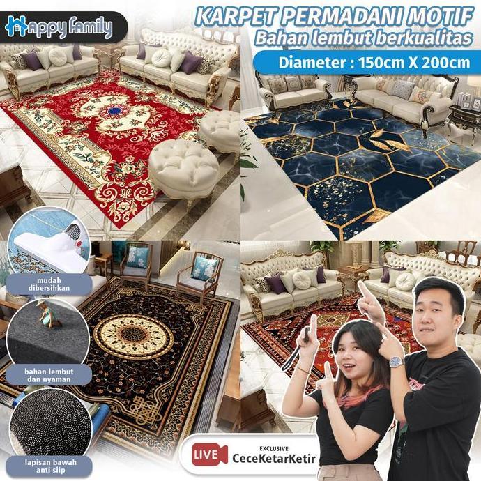Karpet Permadani 150x200 Polyester Anti Slip