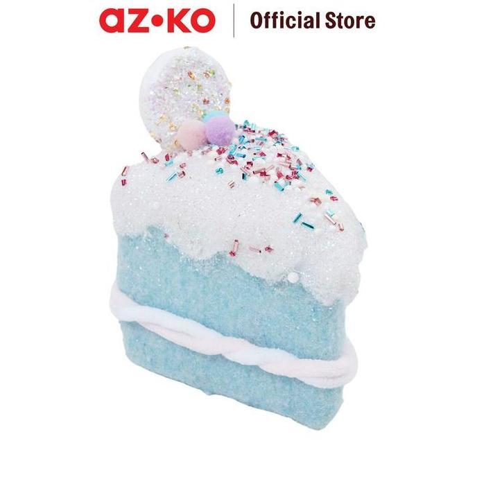 AZKO Noelle 16 cm Hiasan Gantungan Natal Christmas Cake Slice - Biru Hiasan Natal Pernak Pernik Nata