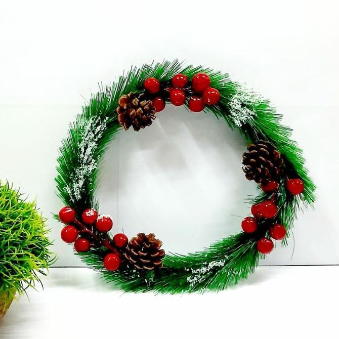 Krans Natal Cherry Lingkar Adven Murah Dekorasi Hiasan Natal Christmas