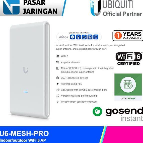 UBIQUITI U6-MESH-PRO INDOOR / OUTDOOR WIFI 6 MESH ACCESS POINT ORIGINAL DAN TERPERCAYA