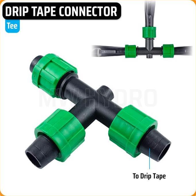 DRIP TAPE CONNECTOR - TEE | KONEKTOR SELANG DRIPTAPE IRIGASI HIDROPONIK - TEE T