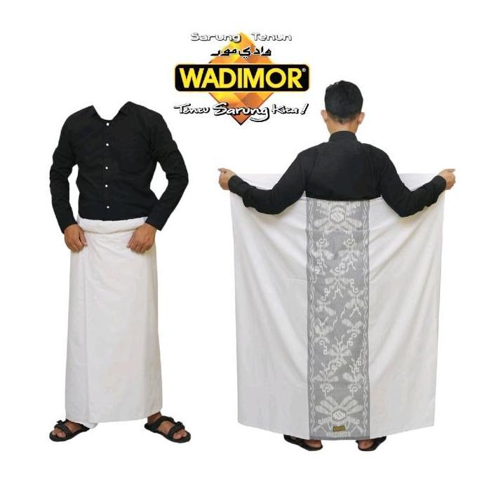 Diskon Sarung Wadimor Dewasa Original Putih Polos Garis Kain Katun Kotak Motif Muslim Muda Hitam Ten