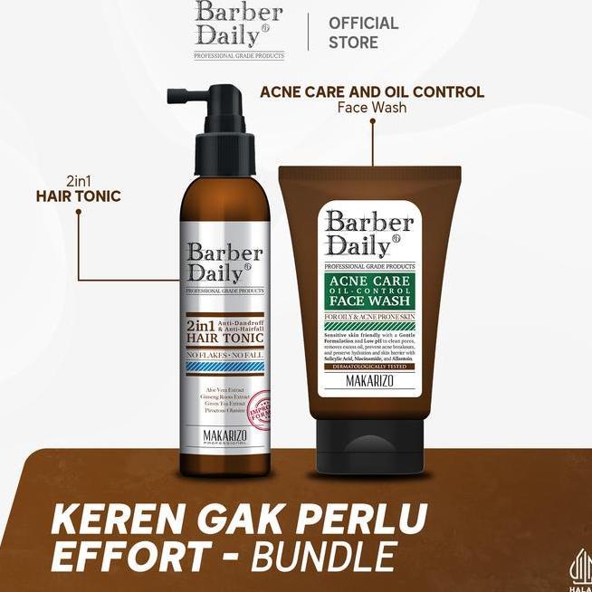 Makarizo Barber Daily Alpha Boost Pa Hair Tonic Face Wash